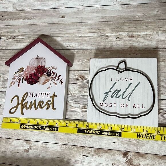 Fall Decor Bundle Autumn Sign Lot Pumpkin Leaves Garland Cozy Tabletop Kit NWT - Picture 10 of 15